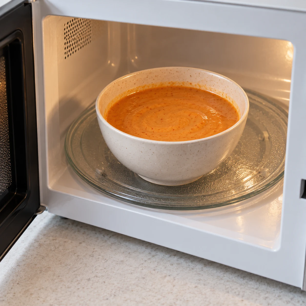 Tiédir la sauce, si souhaité : La sauce reste lisse et tiède.