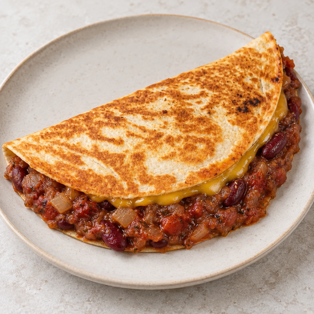Quesadillas aux haricots rouges et fromage végétal