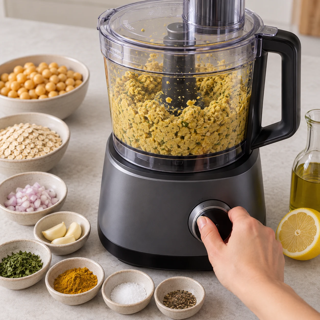 Mixer la pâte : montrer exactement l’action, les ingrédients permis et l’état de préparation décrit.