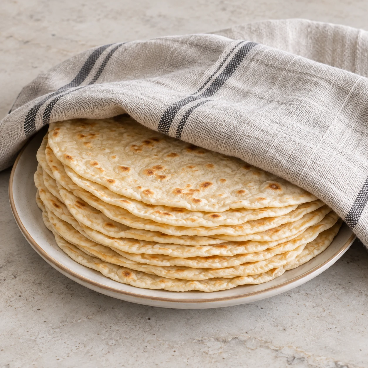 Empilez les galettes cuites et gardez-les sous un torchon.