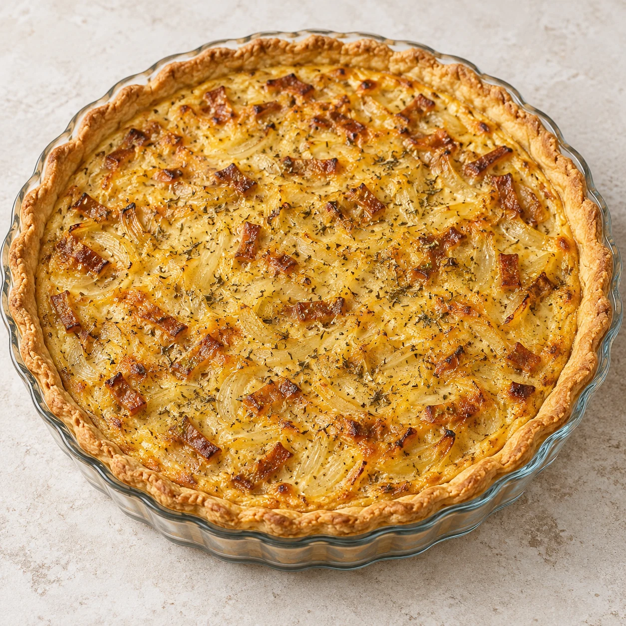 Quiche façon lorraine aux haricots blancs et lardons végétaux