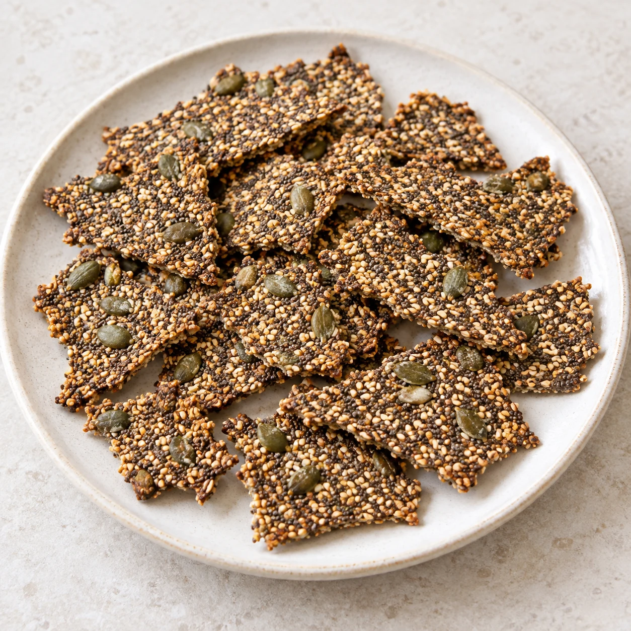 Crackers de courge, chia et sésame