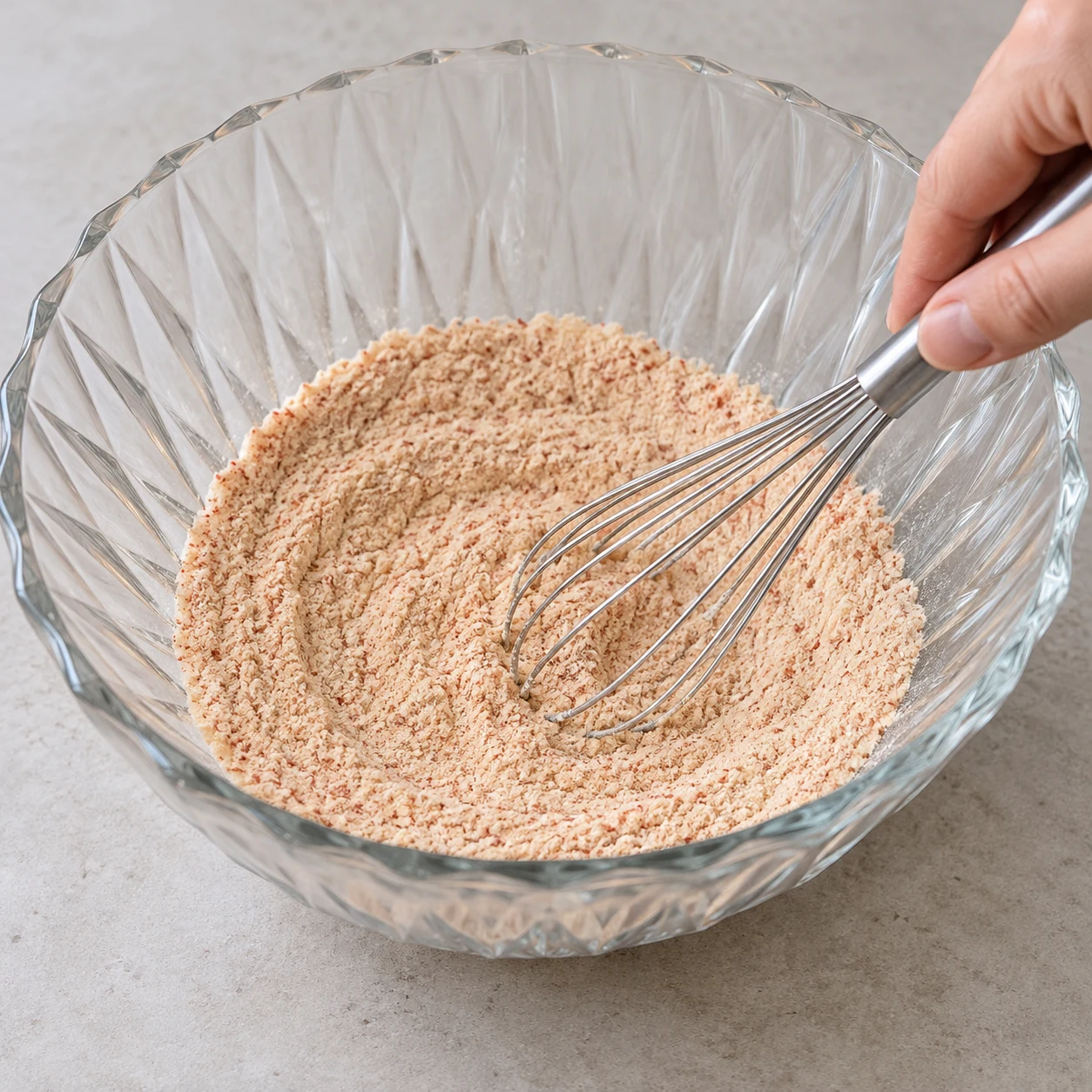 Mélangez le gluten, le sel, l’ail en poudre et le paprika dans un saladier. Une seule phase, aucun autre ingrédient.