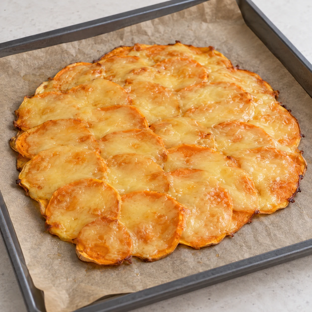 Laisse la base de patate douce refroidir totalement avant de la manipuler, comme le précise la recette d’origine. Montrer seulement les ingrédients de cette étape ; adaptation végétale, aucun saumon ni produit laitier.