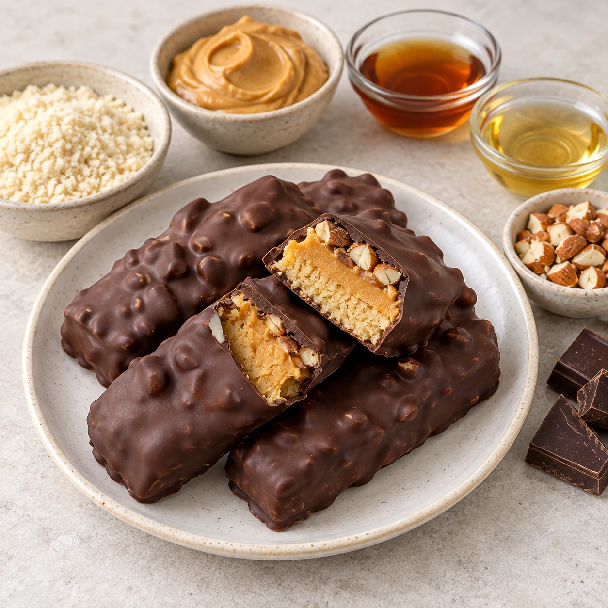 Snickers maison au beurre de cacahuète