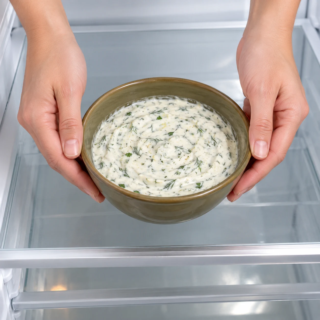 Une seule photo de l’action « Refroidir la sauce », la sauce est froide et sa consistance s’est raffermie.
