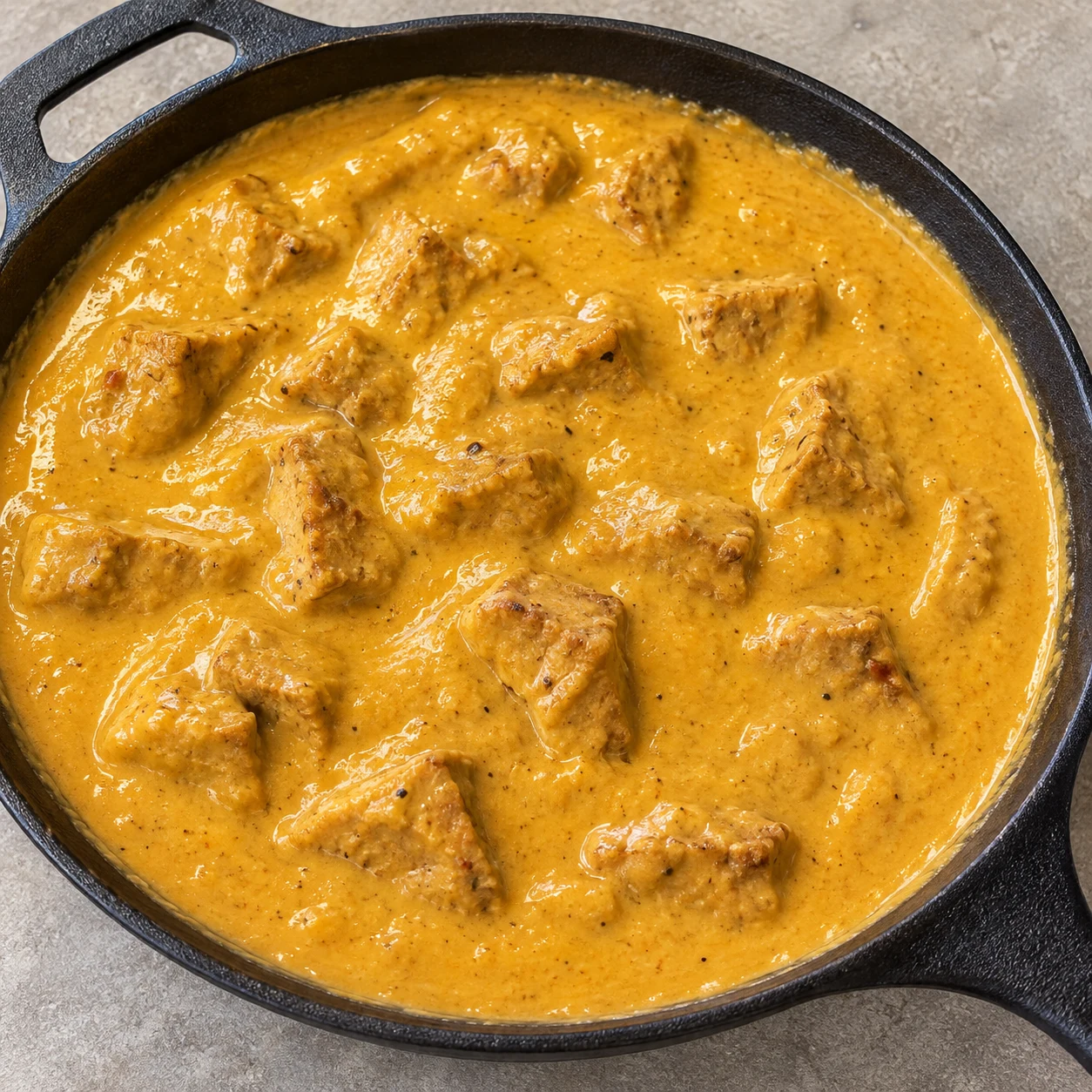 Curry crémeux de carrés de seitan aux cajou et coco