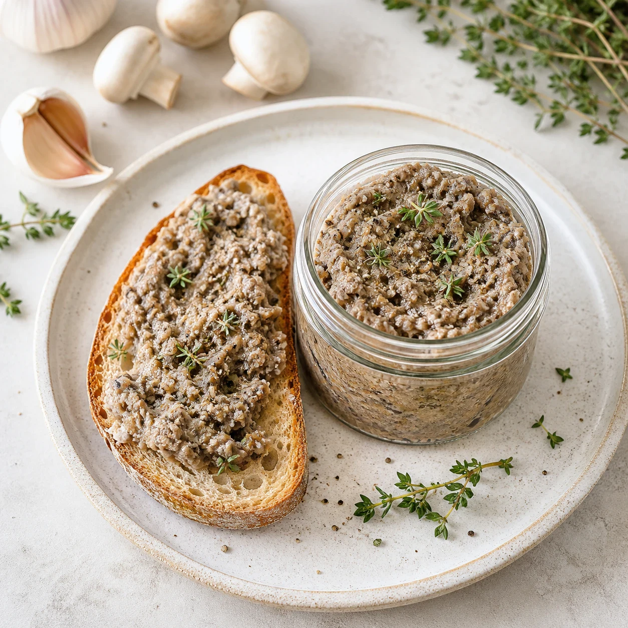 Rillettes de champignons au thym et au balsamique