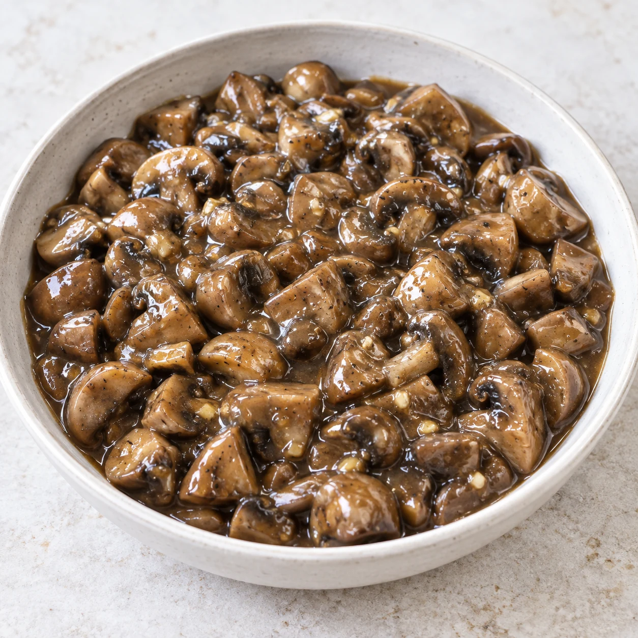 Champignons en sauce gravy
