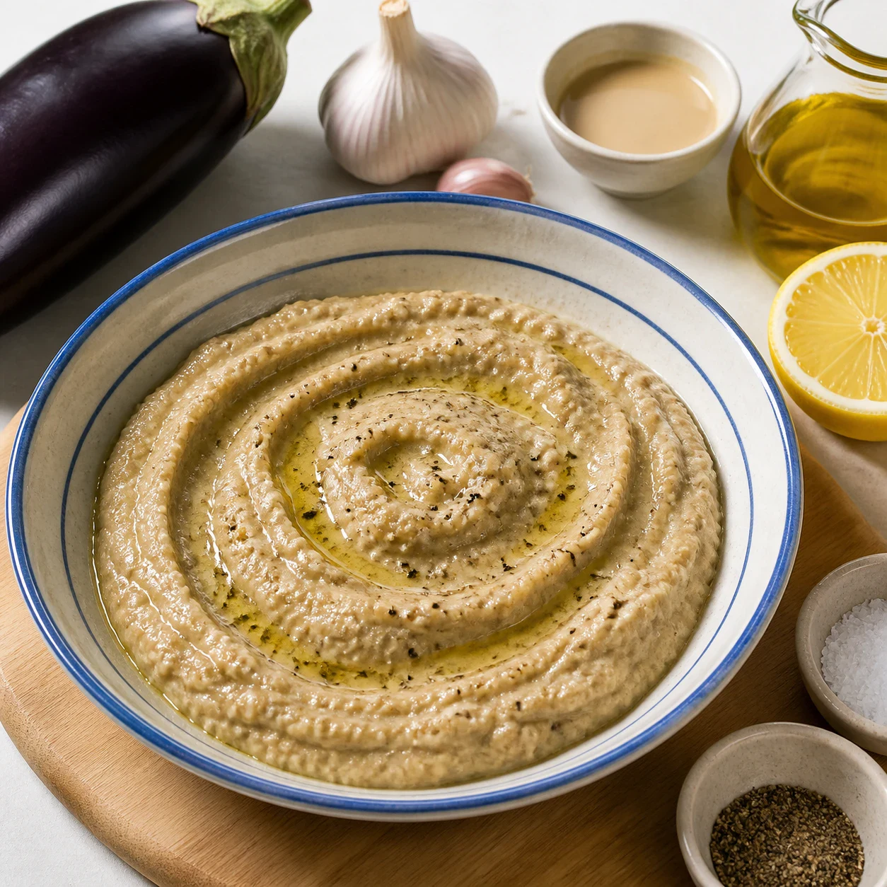 Caviar d'aubergine au tahini
