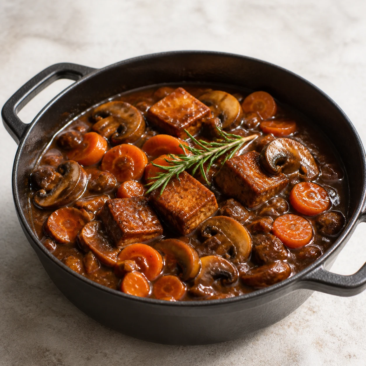 Bœuf bourguignon vegan