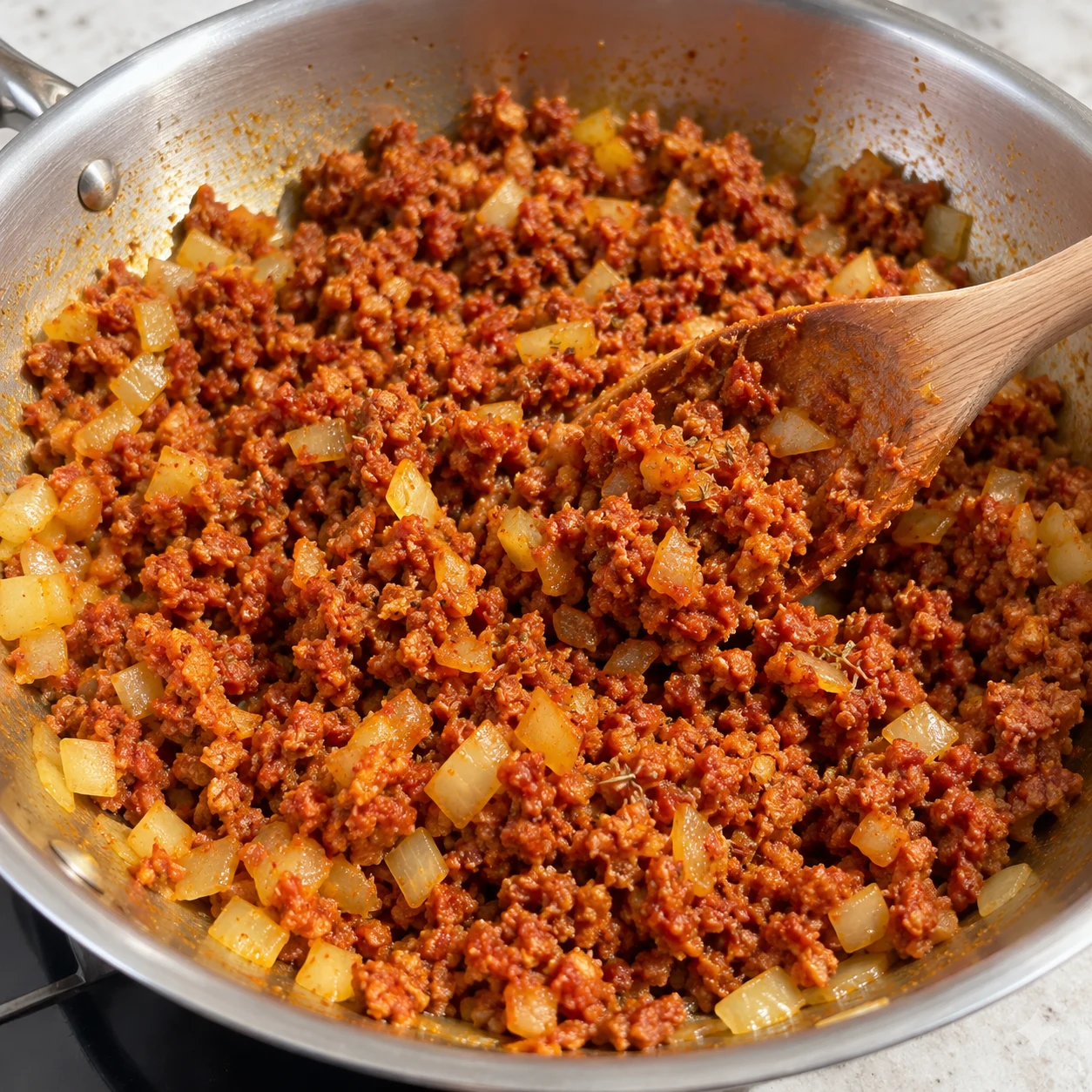 Incorporez la cuillère à soupe de concentré de tomates à la farce.