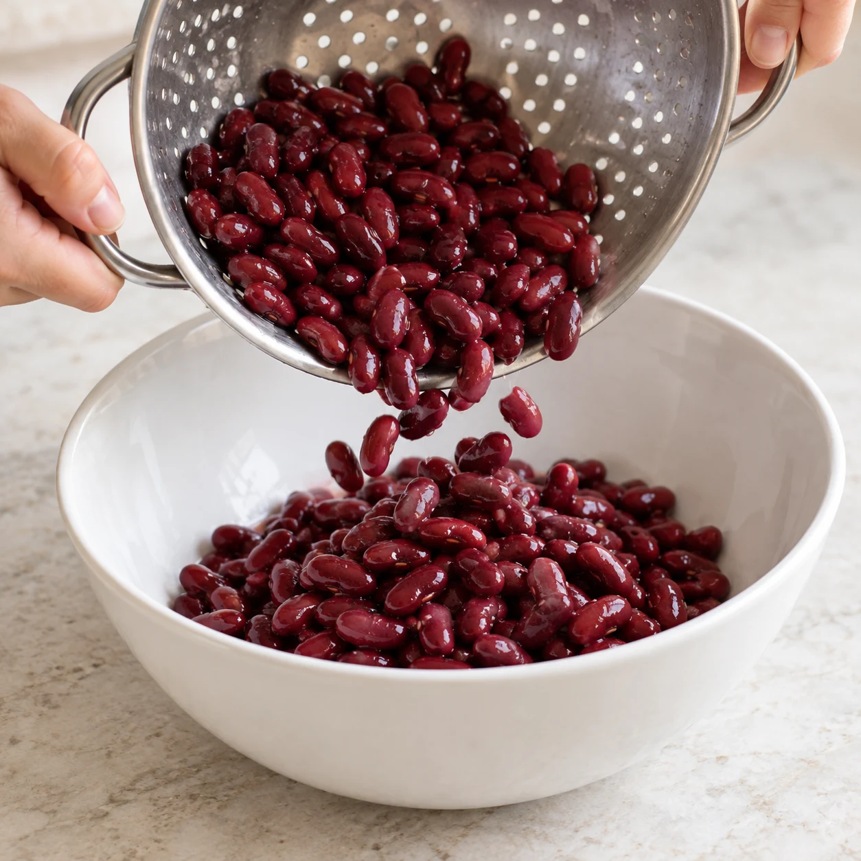 Égoutter les haricots