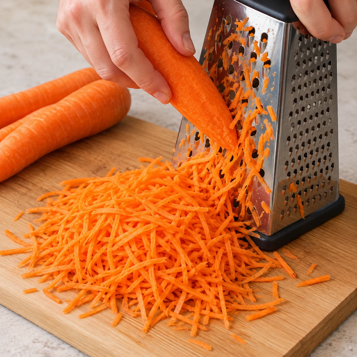 Les carottes forment de fins filaments.
