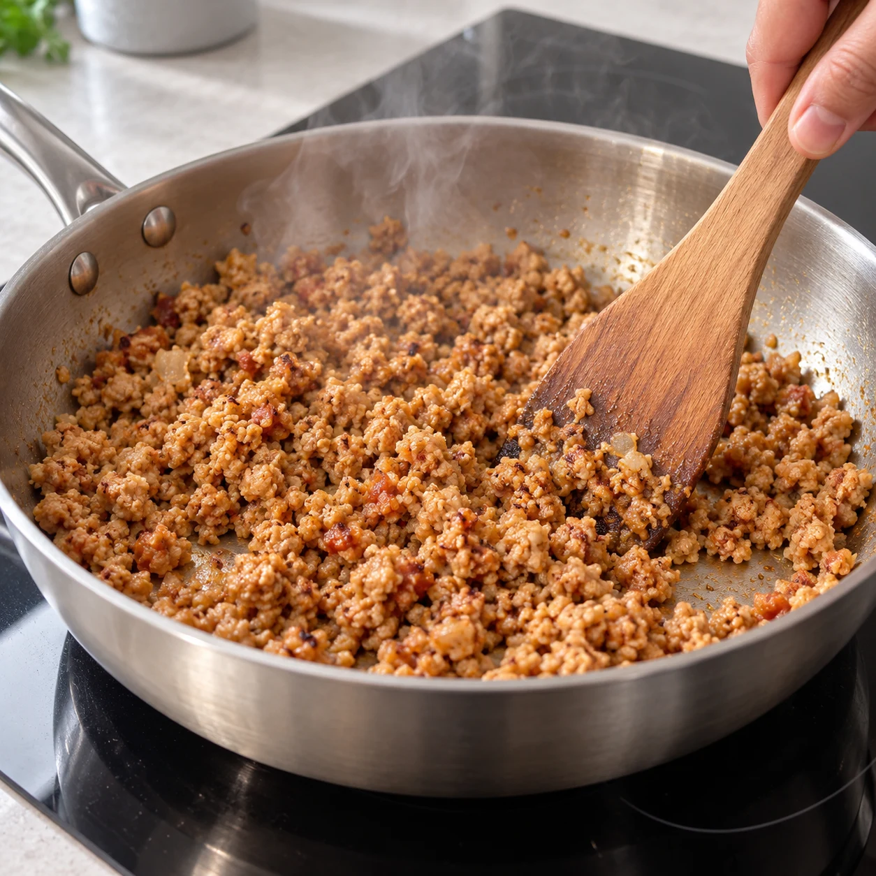 Faire dorer le soja : Les grains portent des zones légèrement grillées.