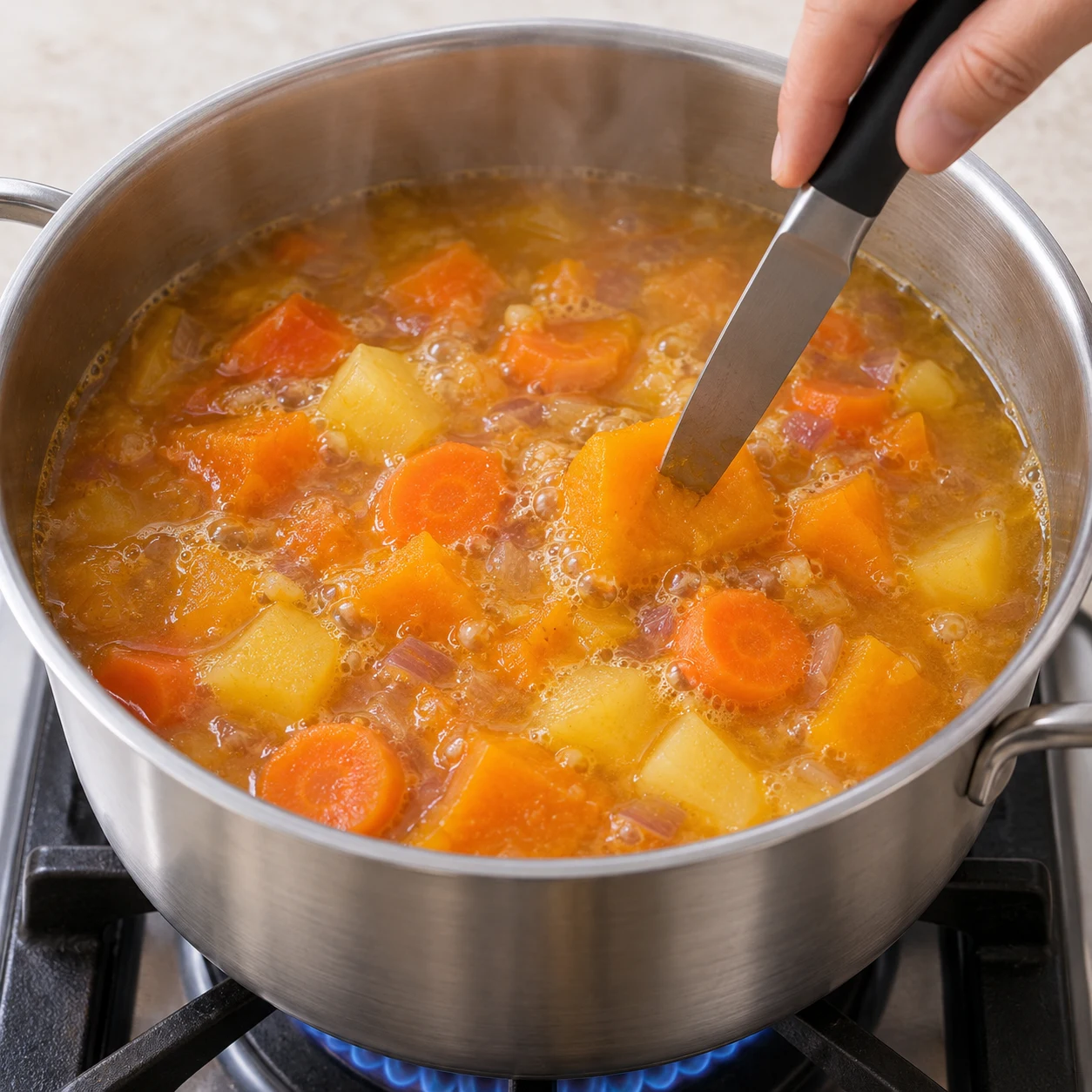 Laissez cuire à petit bouillon pendant 30 minutes. Montrer uniquement les ingrédients présents à cette phase.