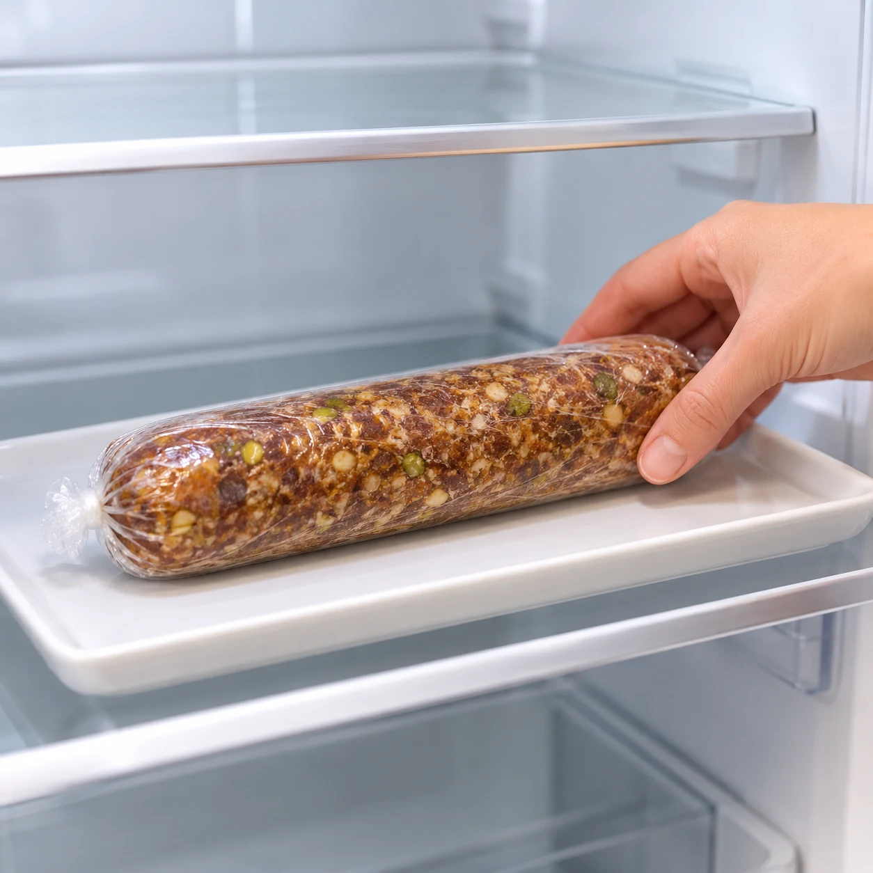 Le boudin refroidi garde sa forme lorsqu’on le déballe.