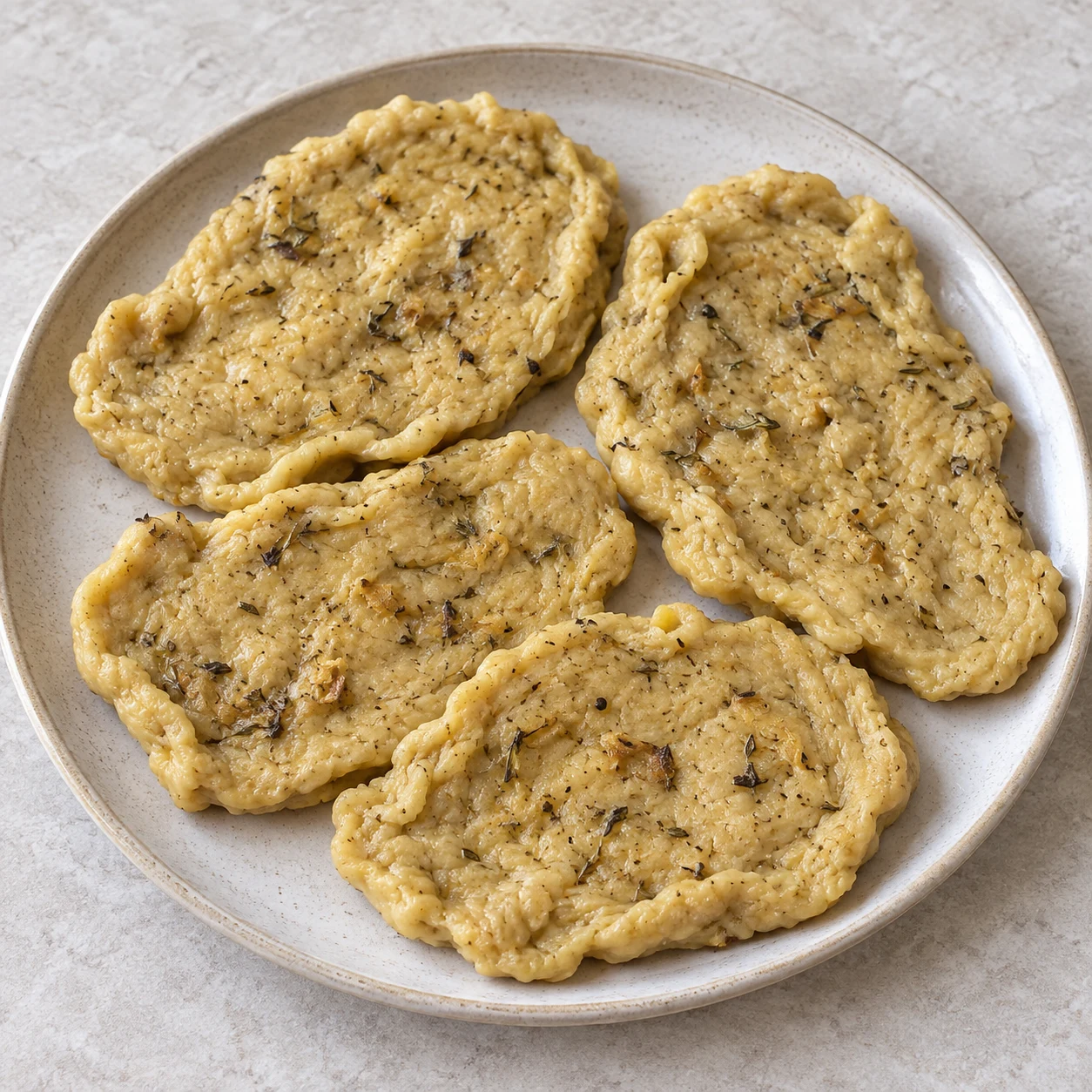 Escalopes de seitan maison au thym et au poivre noir